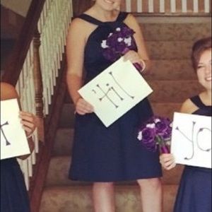 David’s Bridal Navy Blue Dress